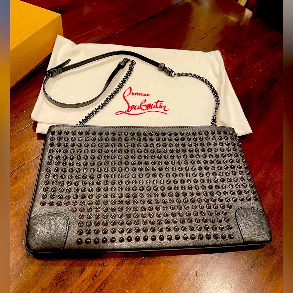Christian Louboutin Loubiposh Clutch in Anthracite
